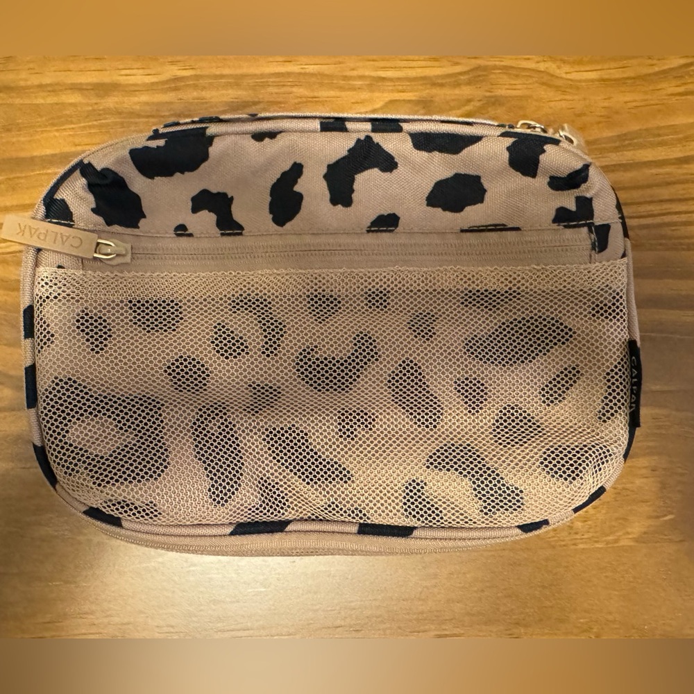 Calpak Leopard Print Tech Pouch